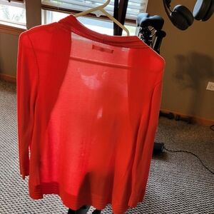 Vibrant Orange Sheer Sweater